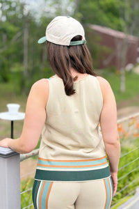 Knit Border Stripe Sleeveless Top