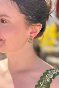 Natural Shell Iridescent Geometric Drop Earrings