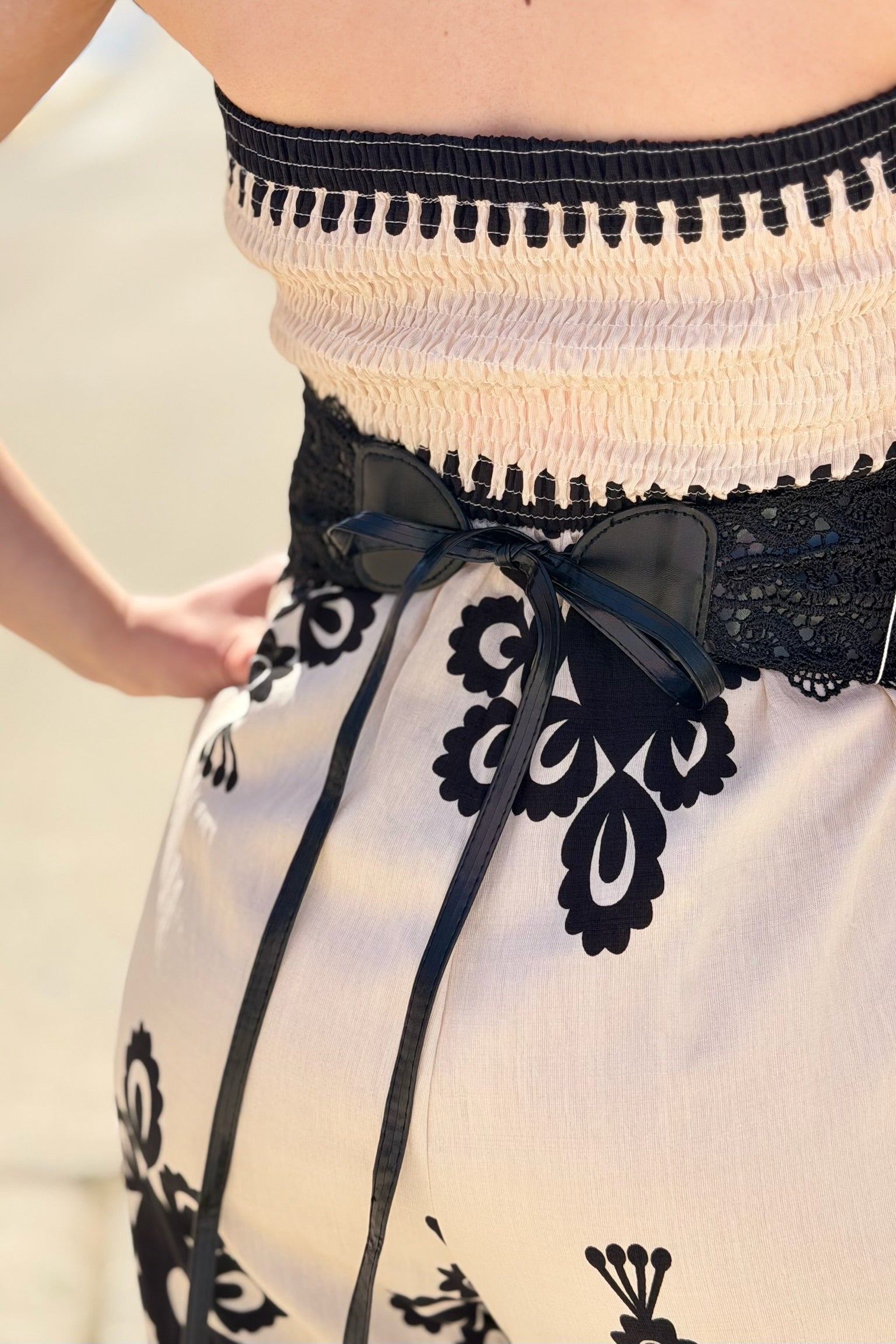 Smocked Strapless Jumpsuit