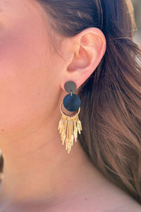 Gold Plated Tassel Drop Earrings