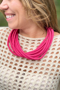 Multi Strand Rope Necklace – Fuchsia
