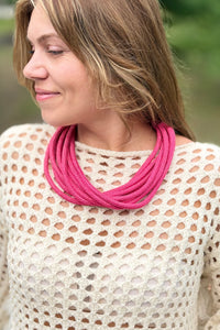 Multi Strand Rope Necklace – Fuchsia
