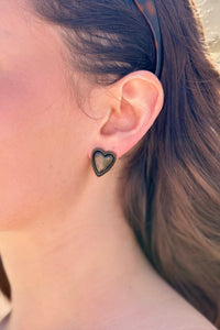 Bronze Heart Stud Earrings
