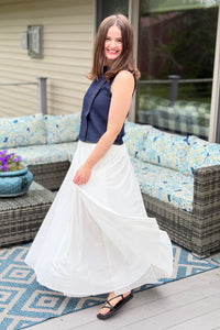 Flowy Mesh Maxi Skirt - Ivory