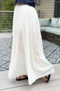 Flowy Mesh Maxi Skirt - Ivory