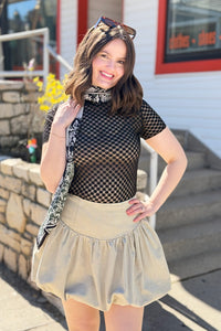 Bubble Balloon Mini Skirt - Taupe