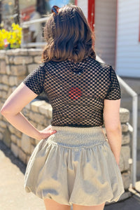 Short Sleeve Dot Top - Black