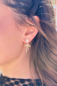 Heart Bow Tassel Earrings