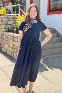 Cotton Square Neck Long Dress