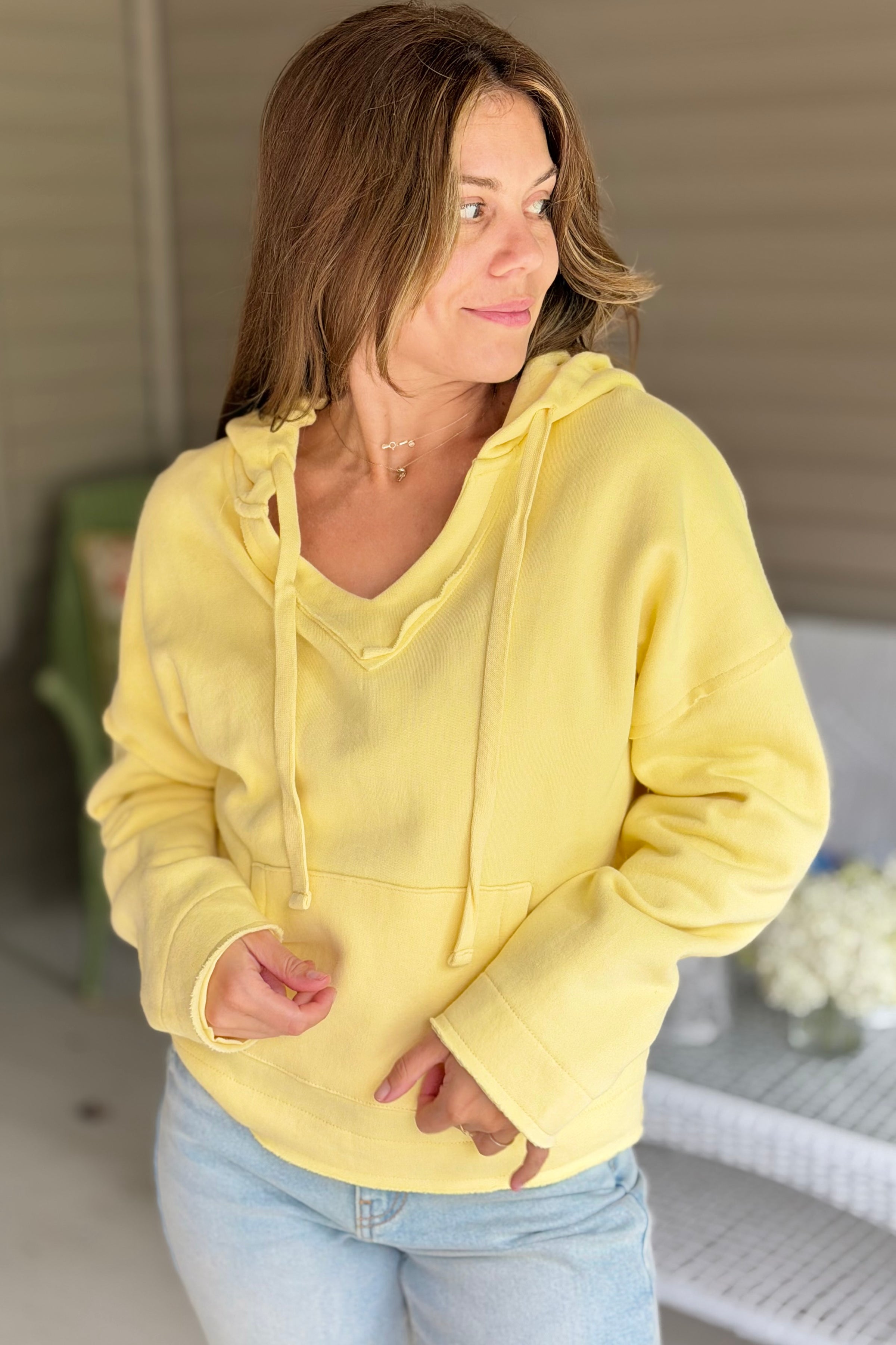 Malibu Cotton Hoodie - Yellow