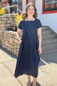 Cotton Square Neck Long Dress