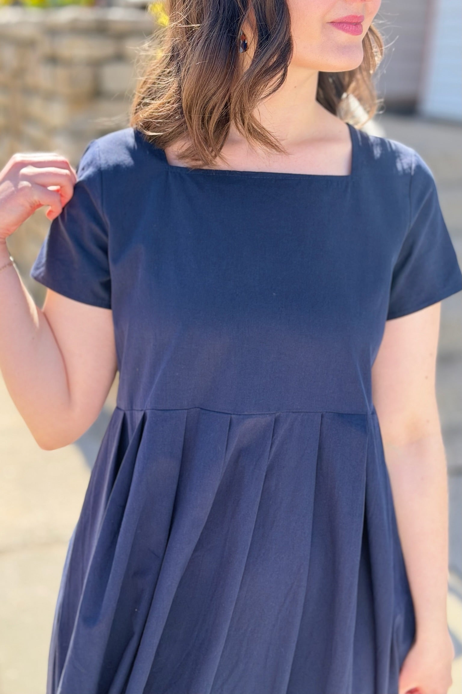 Cotton Square Neck Long Dress
