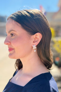 Floral Pearl Drop Earrings with Vintage Charm