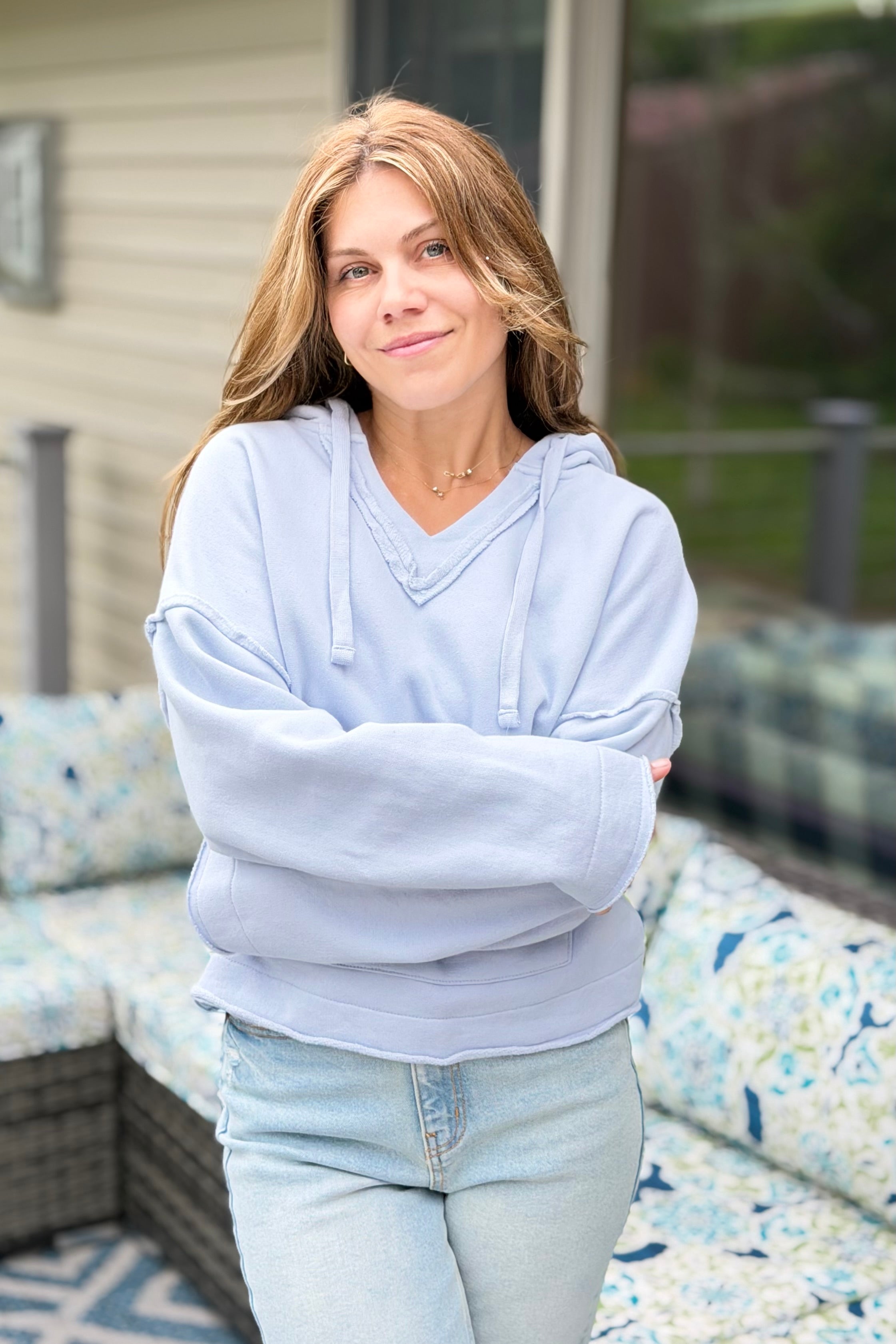 Malibu Cotton Hoodie - Halogen Blue