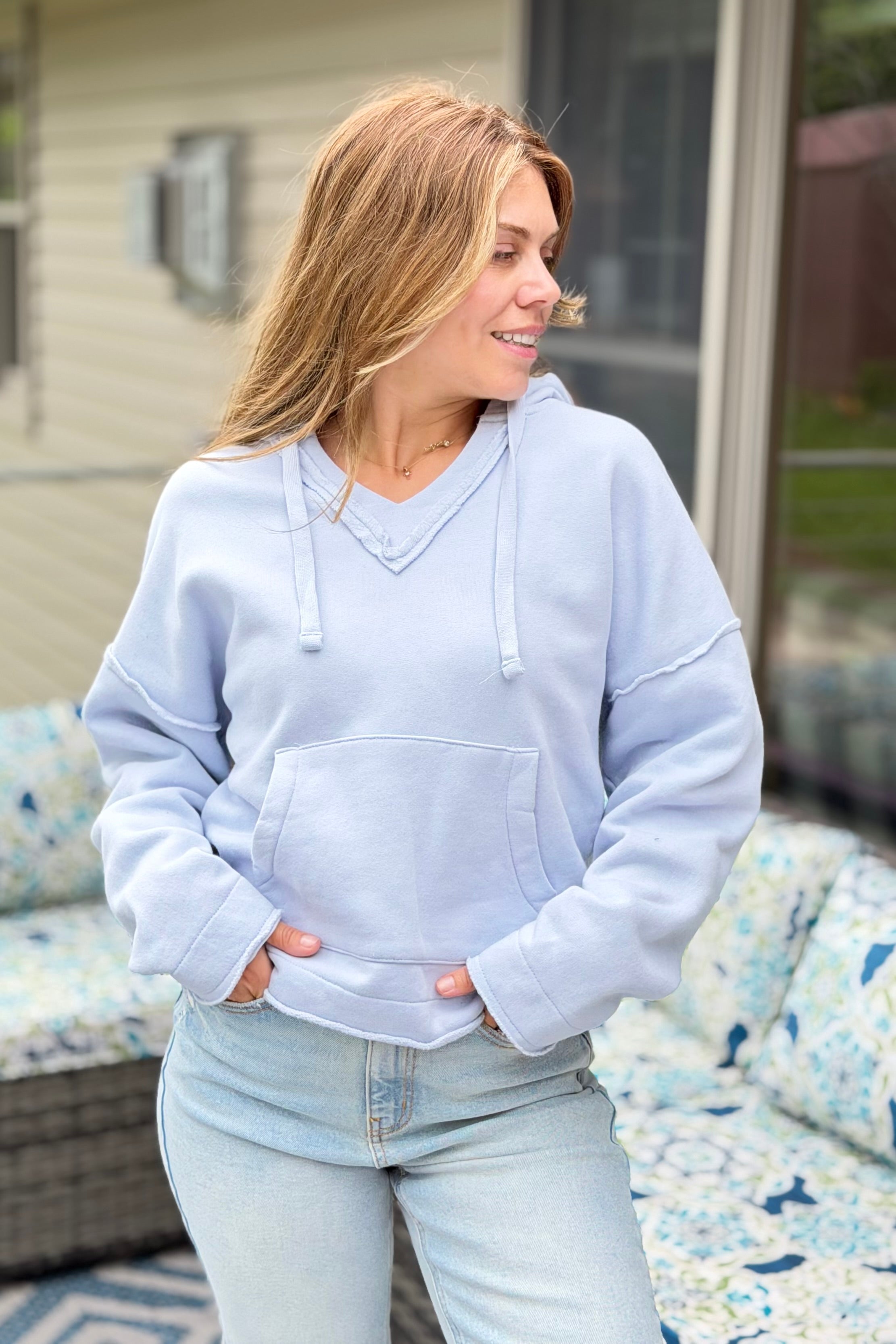 Malibu Cotton Hoodie - Halogen Blue