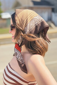 Vintage Herringbone Scarf - Orange