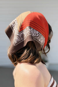 Vintage Herringbone Scarf - Orange