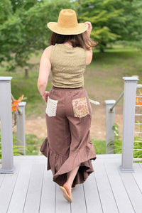 Boho Patchwork Pants - Brown