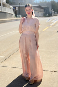 Flowy Wide-Leg Pants - Almond