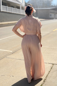 Collared Wrap Top - Almond