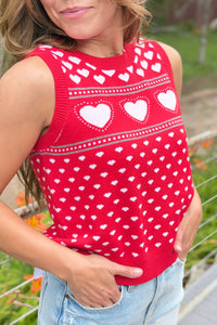 Parisa Heart Sleeveless Sweater Vest