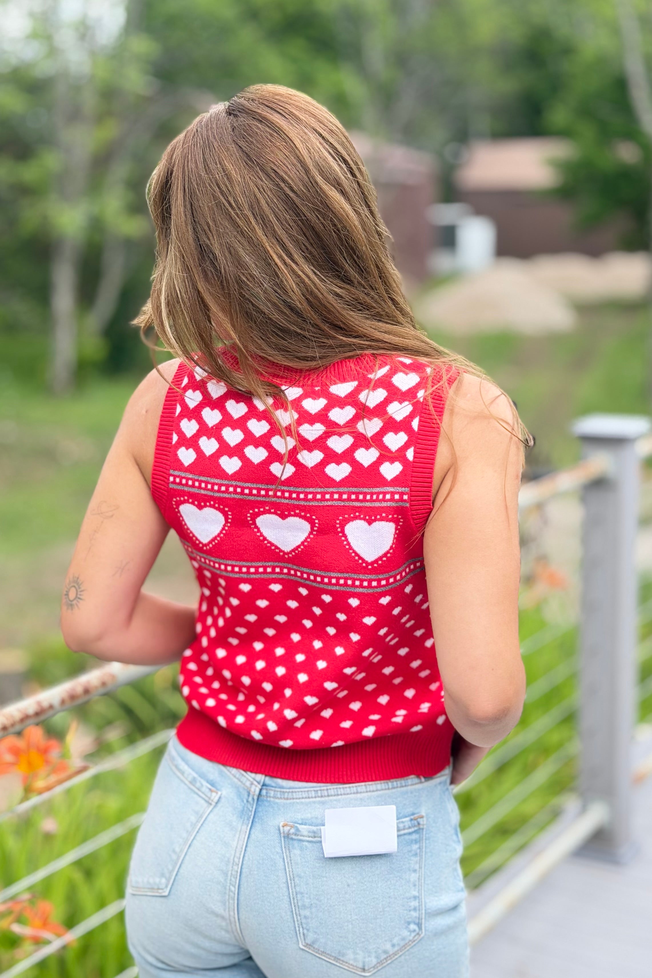 Parisa Heart Sleeveless Sweater Vest