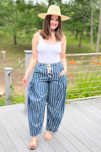 Stripe Chambray Pants - Candy Stripe Denim