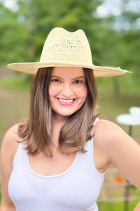 Braided Rope Band Straw Hat - Ivory