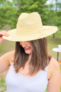 Braided Rope Band Straw Hat - Ivory