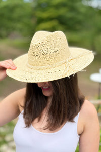 Braided Rope Band Straw Hat - Ivory