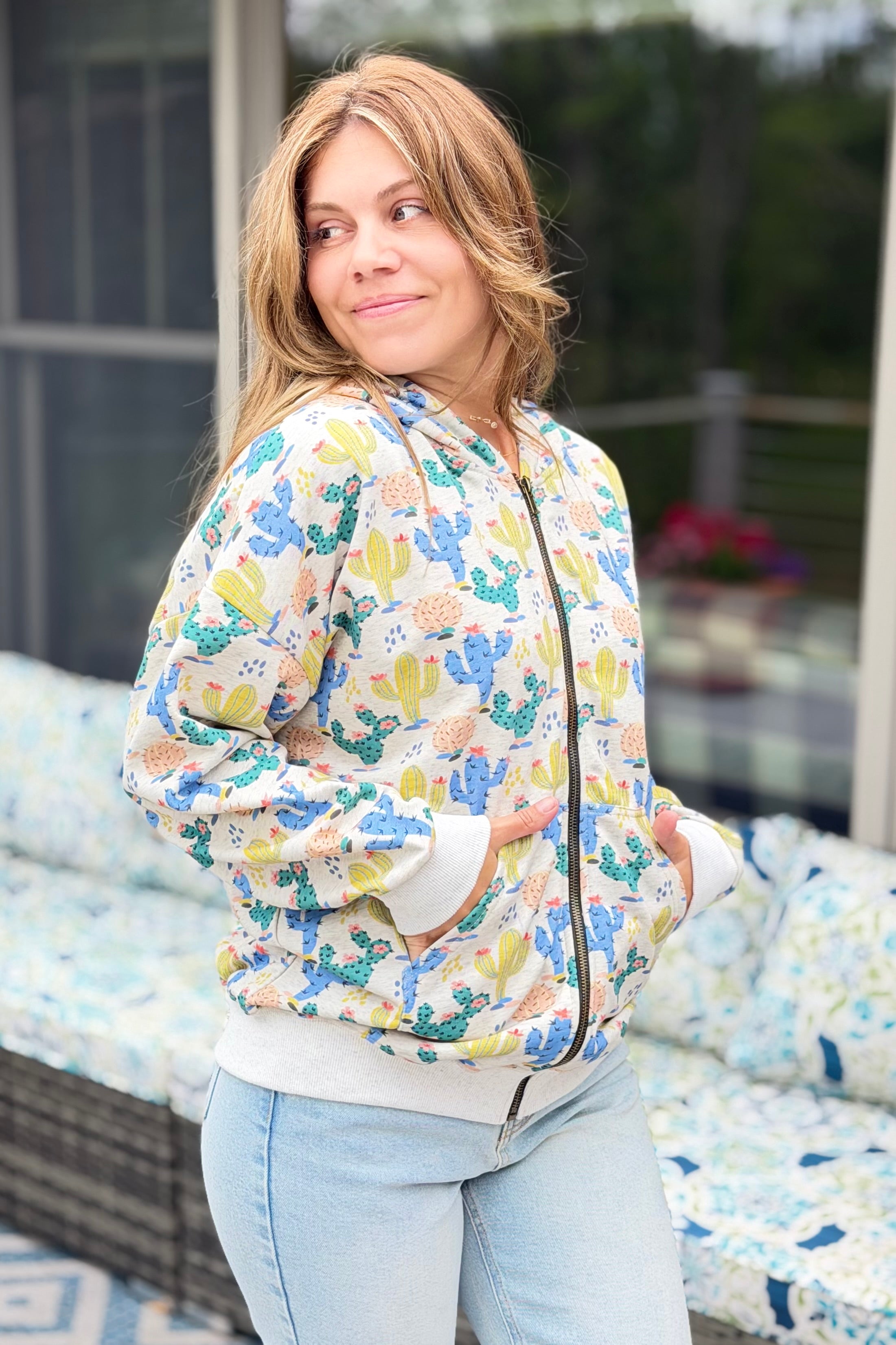 Zip Up Hoodie - Desert Cactus