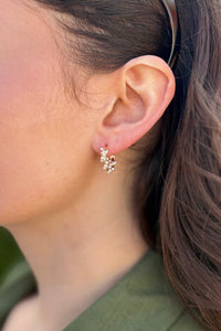 Elegant French Inspired Pearl Hoop Earrings