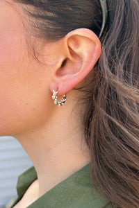 Elegant French Inspired Pearl Hoop Earrings