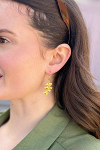 Vintage Inspired Ginkgo Leaf Tassel Dangle Earrings