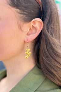 Vintage Inspired Ginkgo Leaf Tassel Dangle Earrings