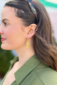 Vintage Inspired Ginkgo Leaf Tassel Dangle Earrings