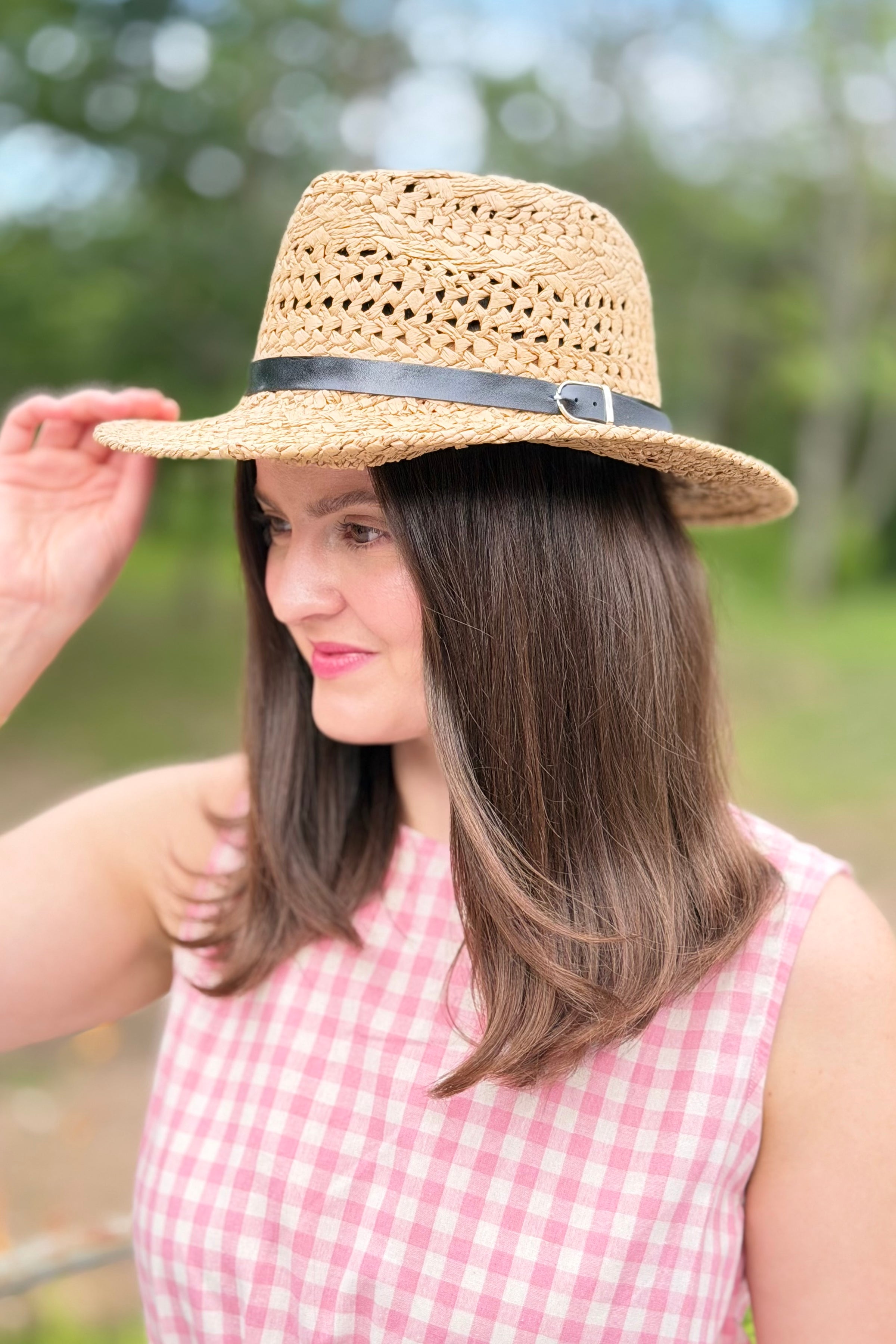 Open Weave Raffia Panama Fedora Hat