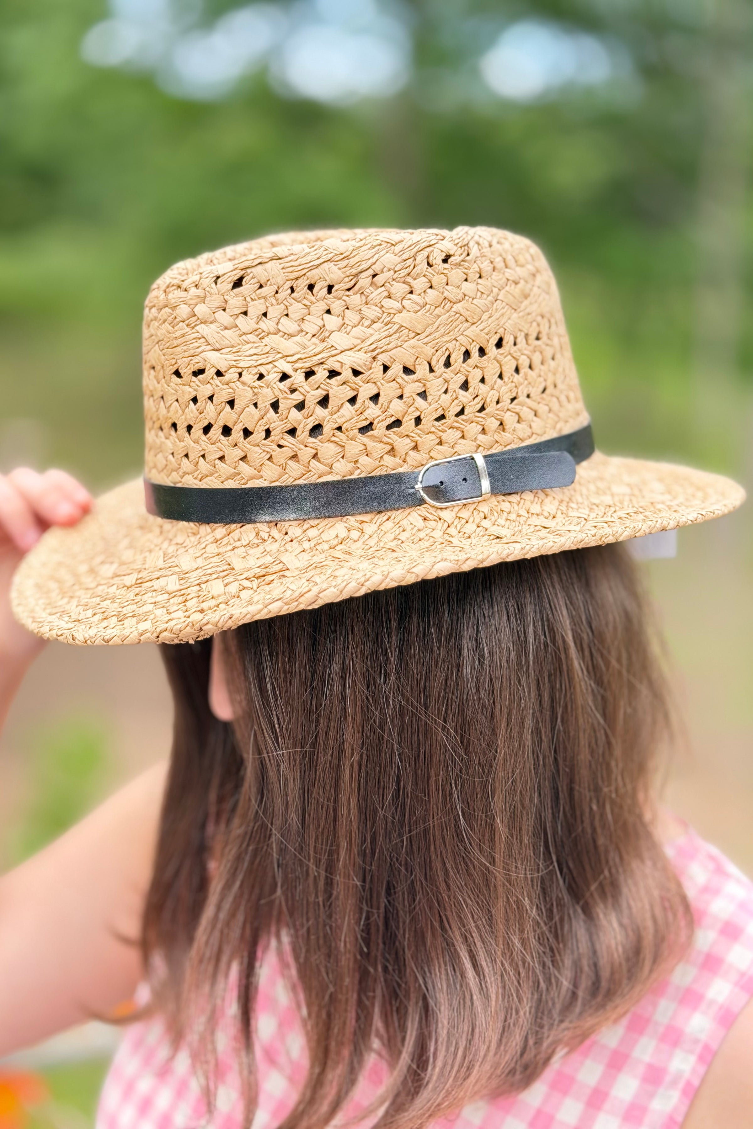 Open Weave Raffia Panama Fedora Hat