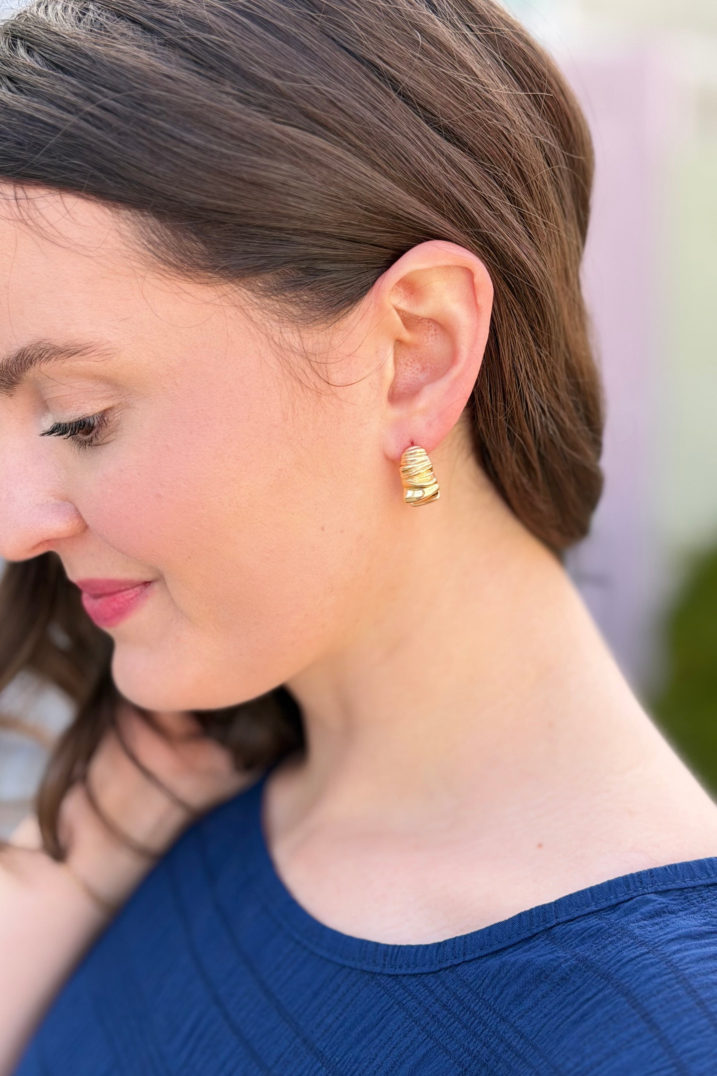 Chic C-Shaped Statement Drop Earrings