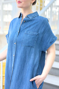 Denim Button Down Shirt Maxi