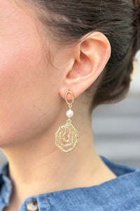 Baroque Style Pearl Drop Earrings