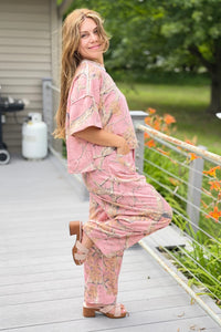 Camo Print Lounge Pants - Pink