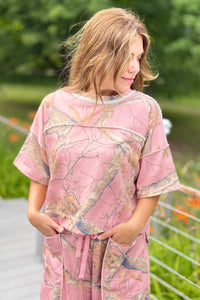 Camo Print Lounge Top - Pink