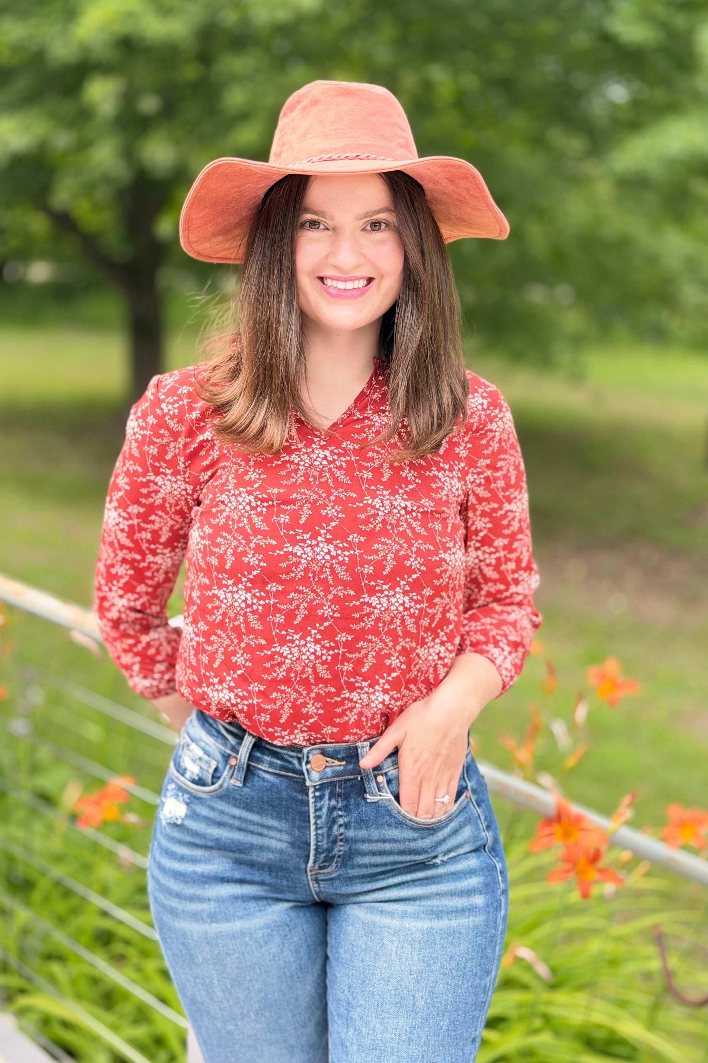 Floral Sleeve Print Top