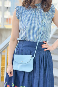 Woven Shoulder Bag - Sky Blue