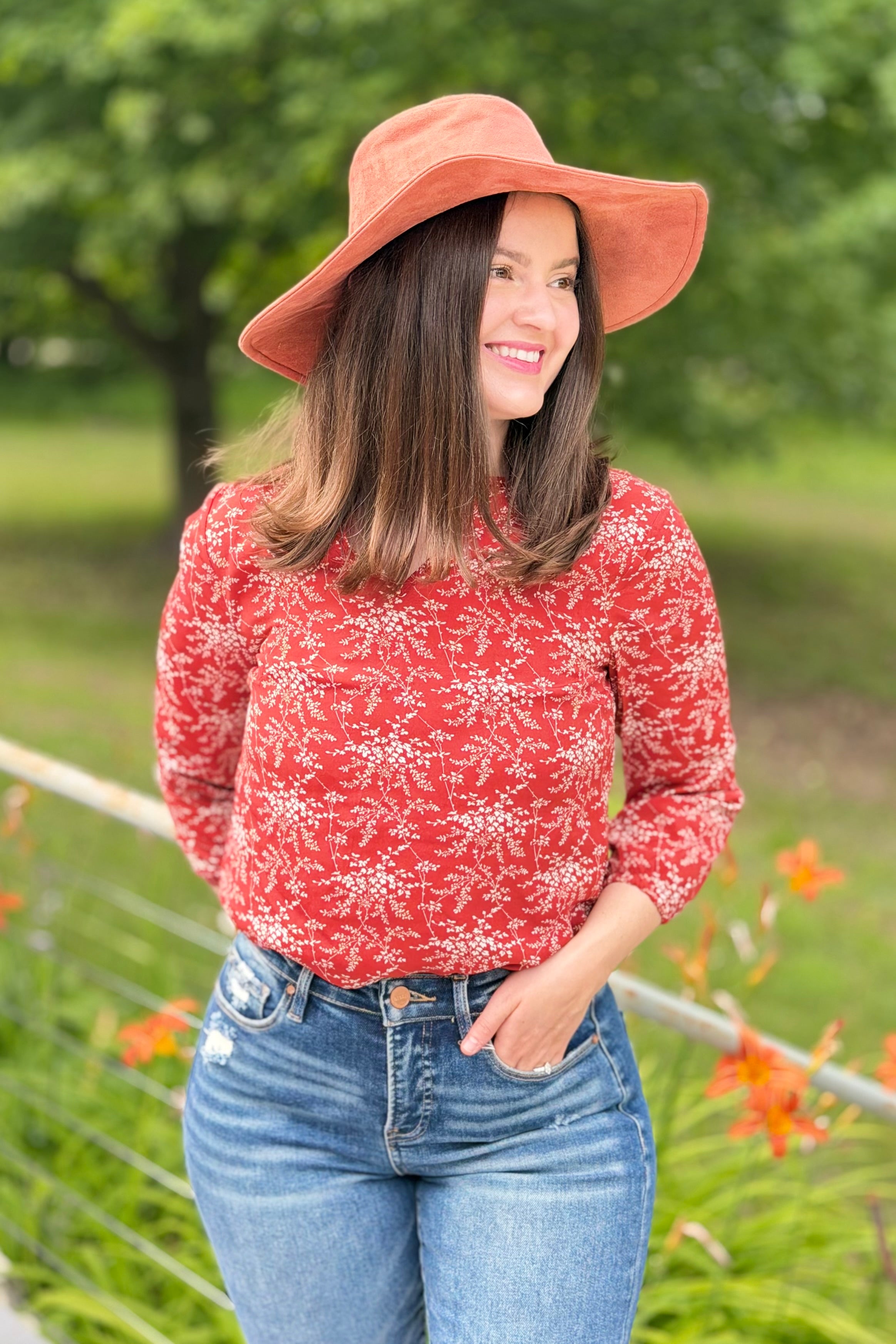 Floral Sleeve Print Top