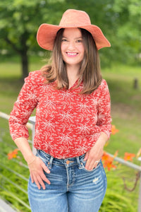 Floral Sleeve Print Top
