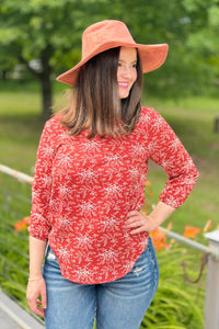 Floral Sleeve Print Top