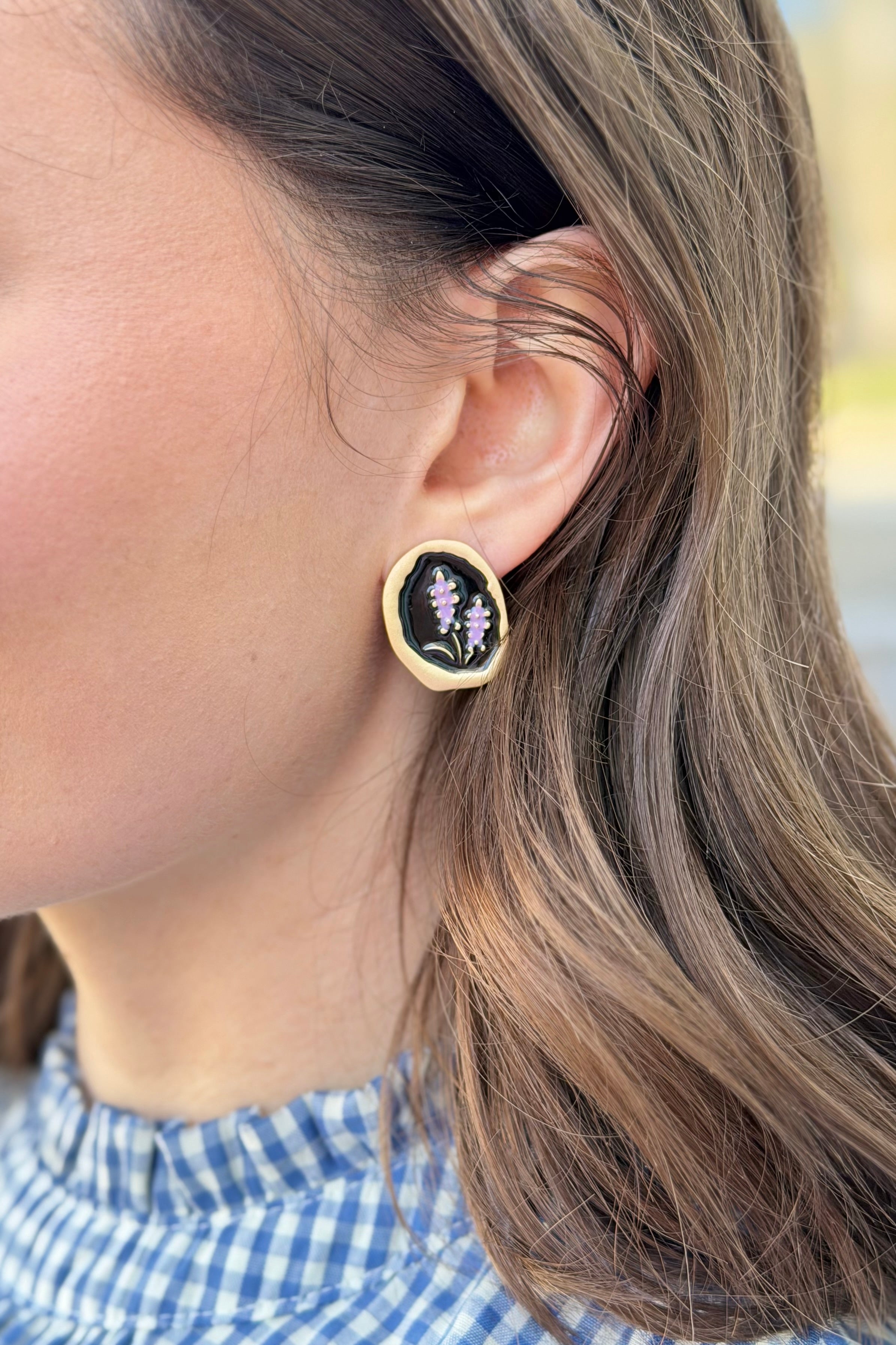 Artistic Lavender Drop Earrings