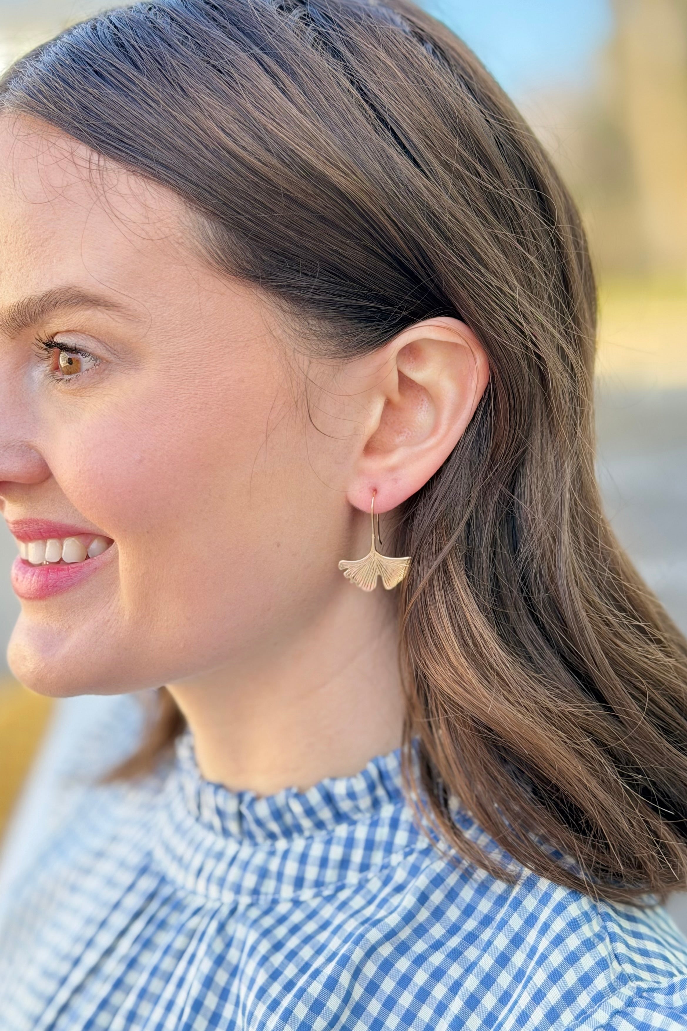 Artistic Ginkgo Leaf Drop Earrings